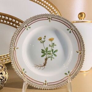Flora Danica 17cm Dessert Plate Potentilla Retusa Retz.